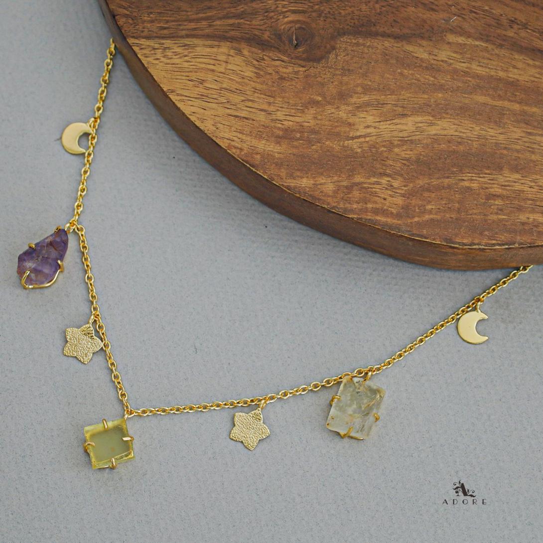 Winnie Raw Stone Moon + Flower Neckpiece - Image 15