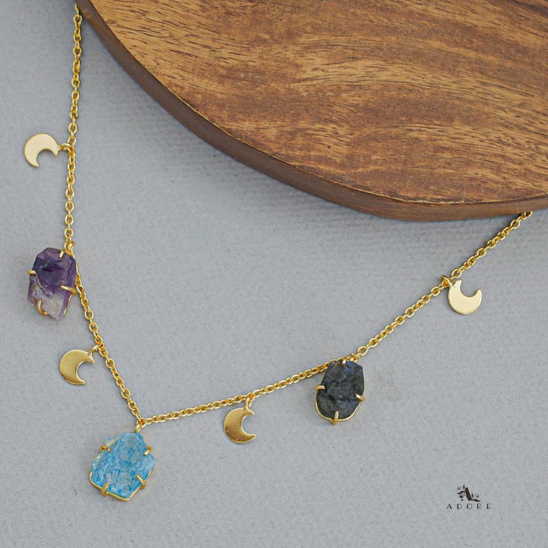 Winnie Raw Stone Moon + Flower Neckpiece - Image 16