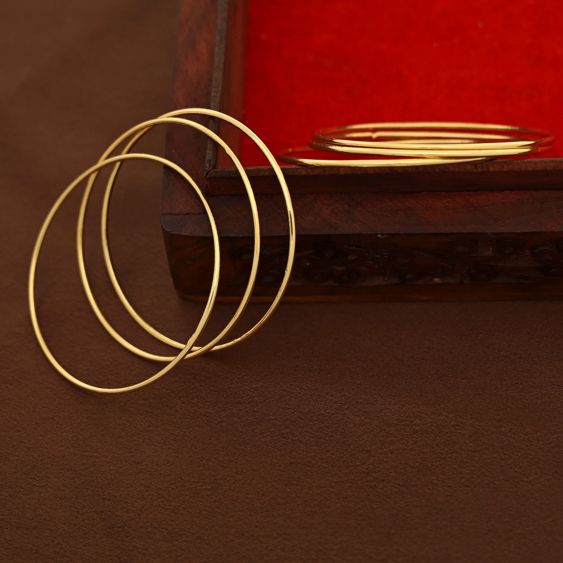 Premium Polish Yuvani Golden Bangle ( Set Of 6 ) - Image 2