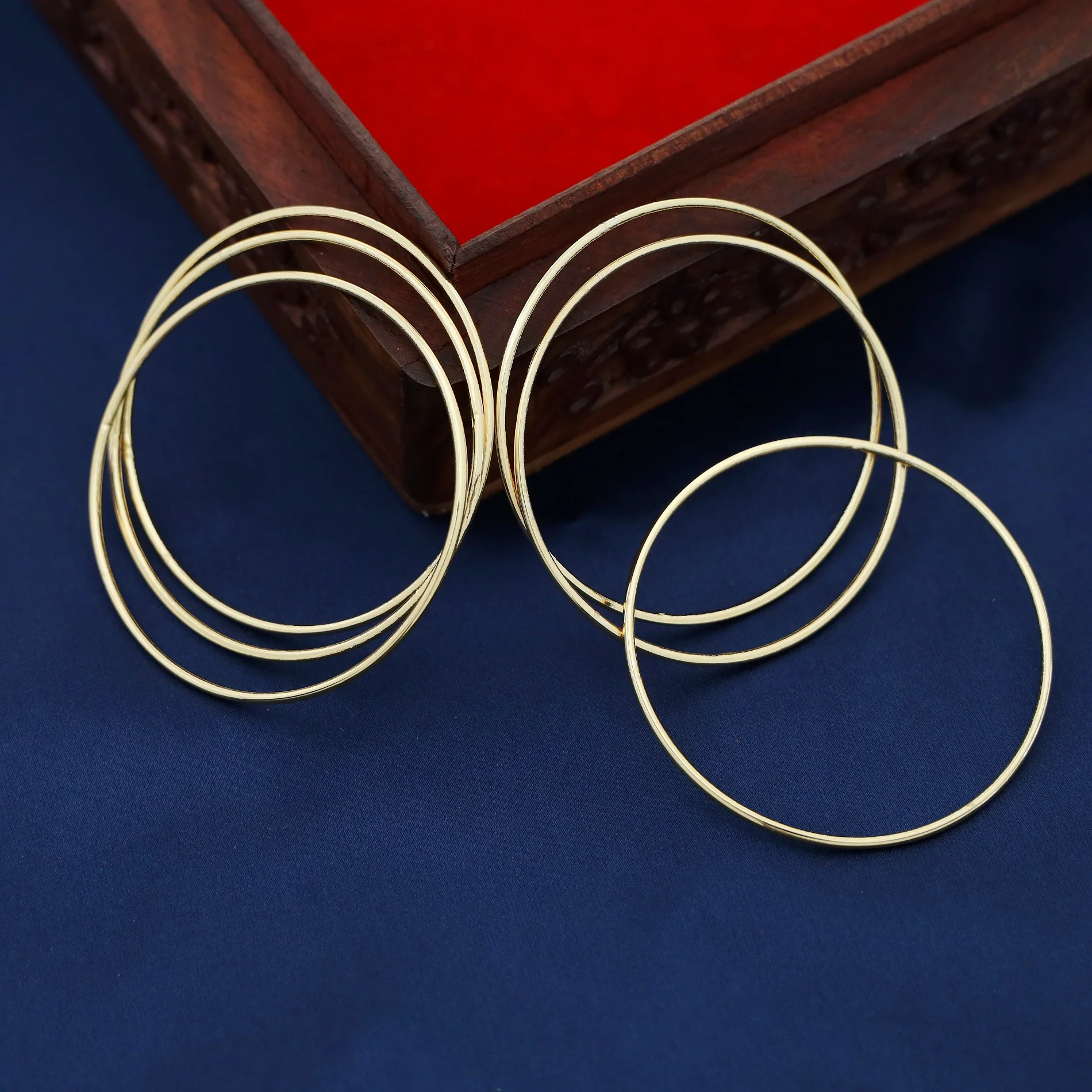 Premium Polish Yuvani Golden Bangle ( Set Of 6 ) - Image 3