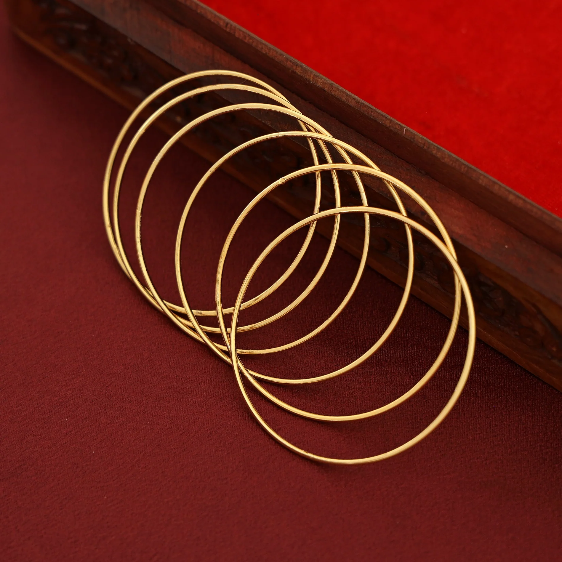 Premium Polish Yuvani Golden Bangle ( Set Of 6 ) - Image 4