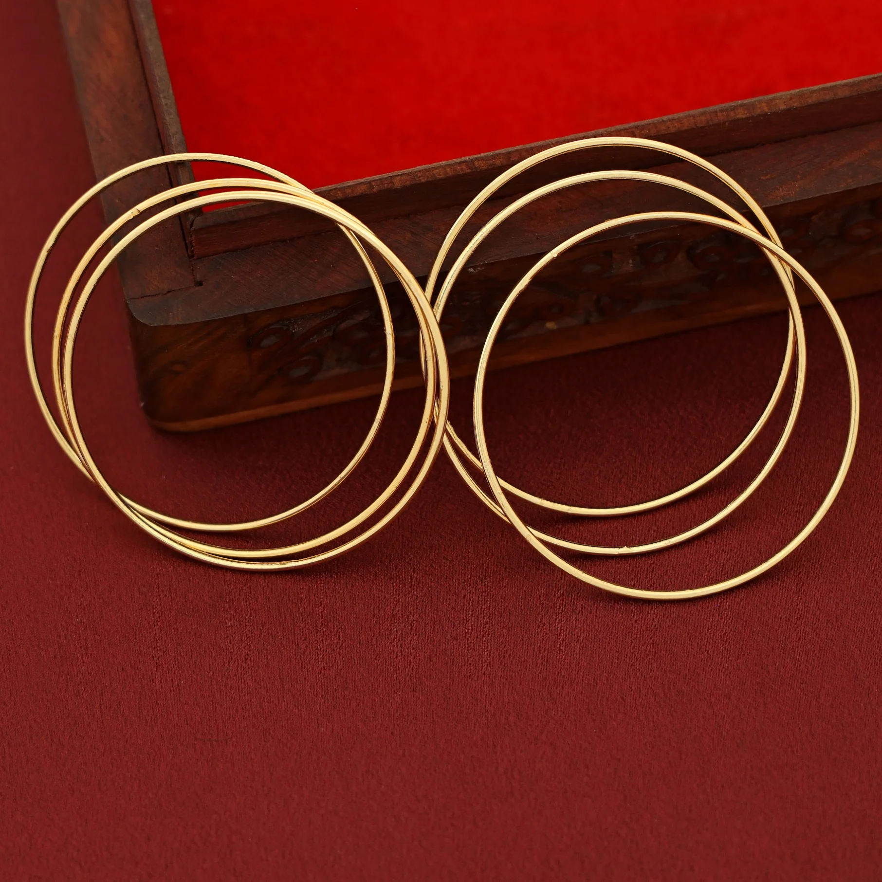 Premium Polish Yuvani Golden Bangle ( Set Of 6 ) - Image 5