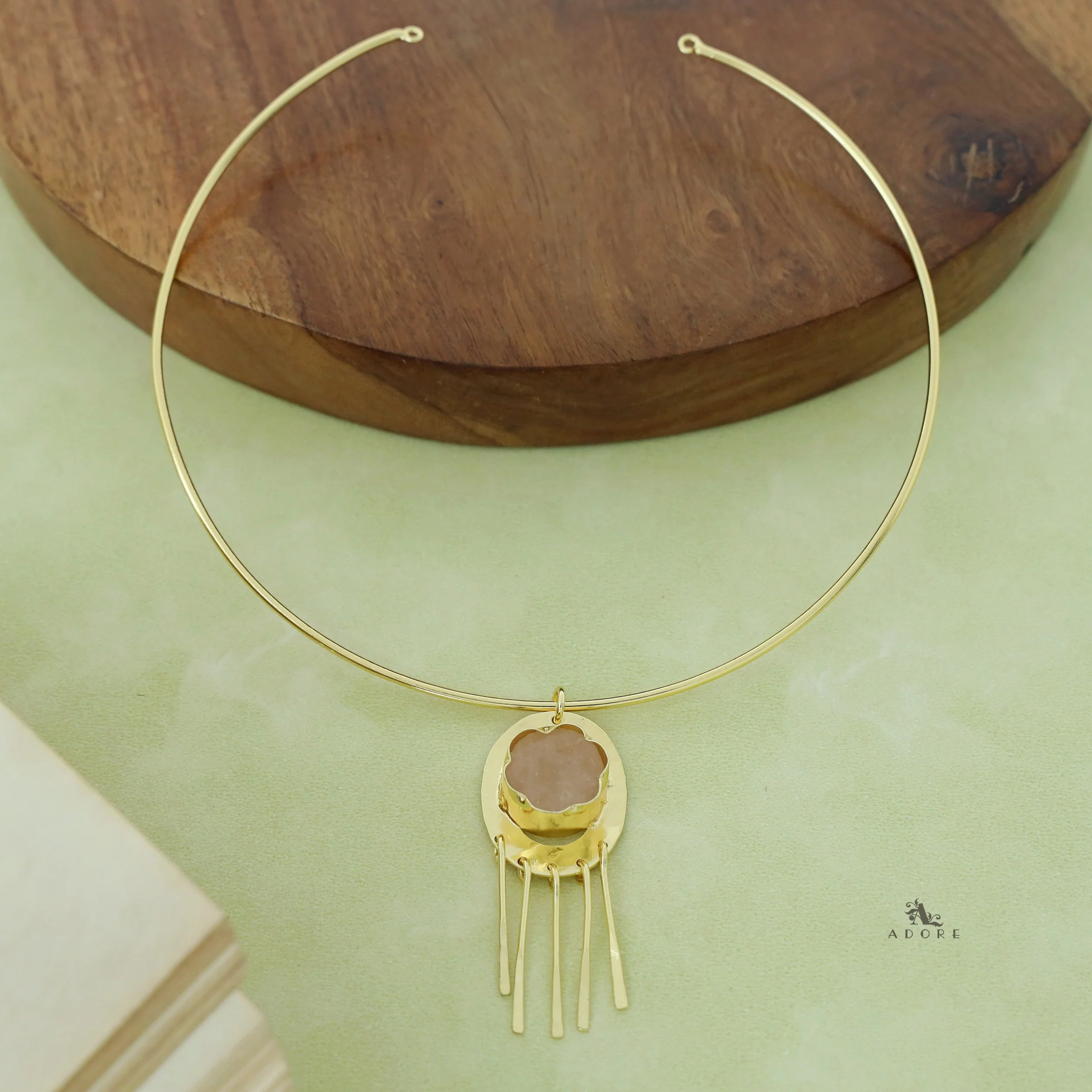 Zahara Golden Raw Stone Neck cuff - Image 14