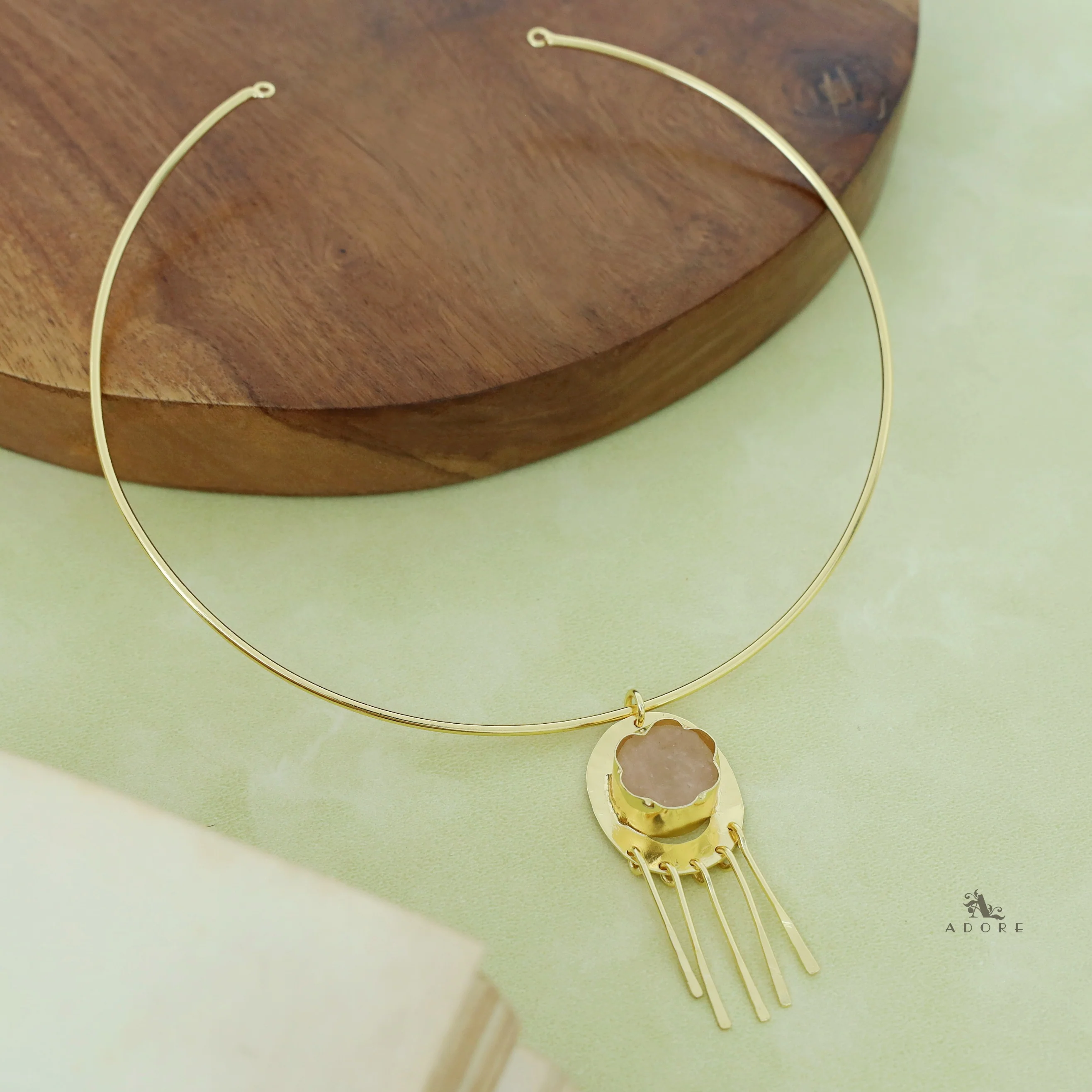 Zahara Golden Raw Stone Neck cuff - Image 15