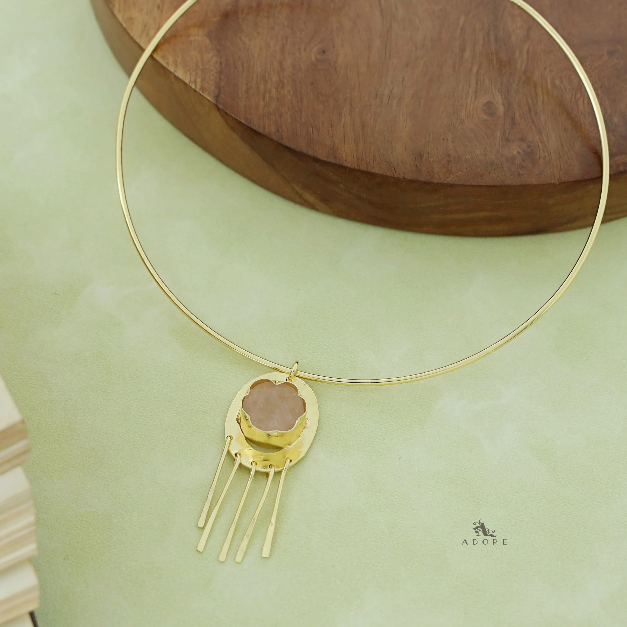 Zahara Golden Raw Stone Neck cuff - Image 16