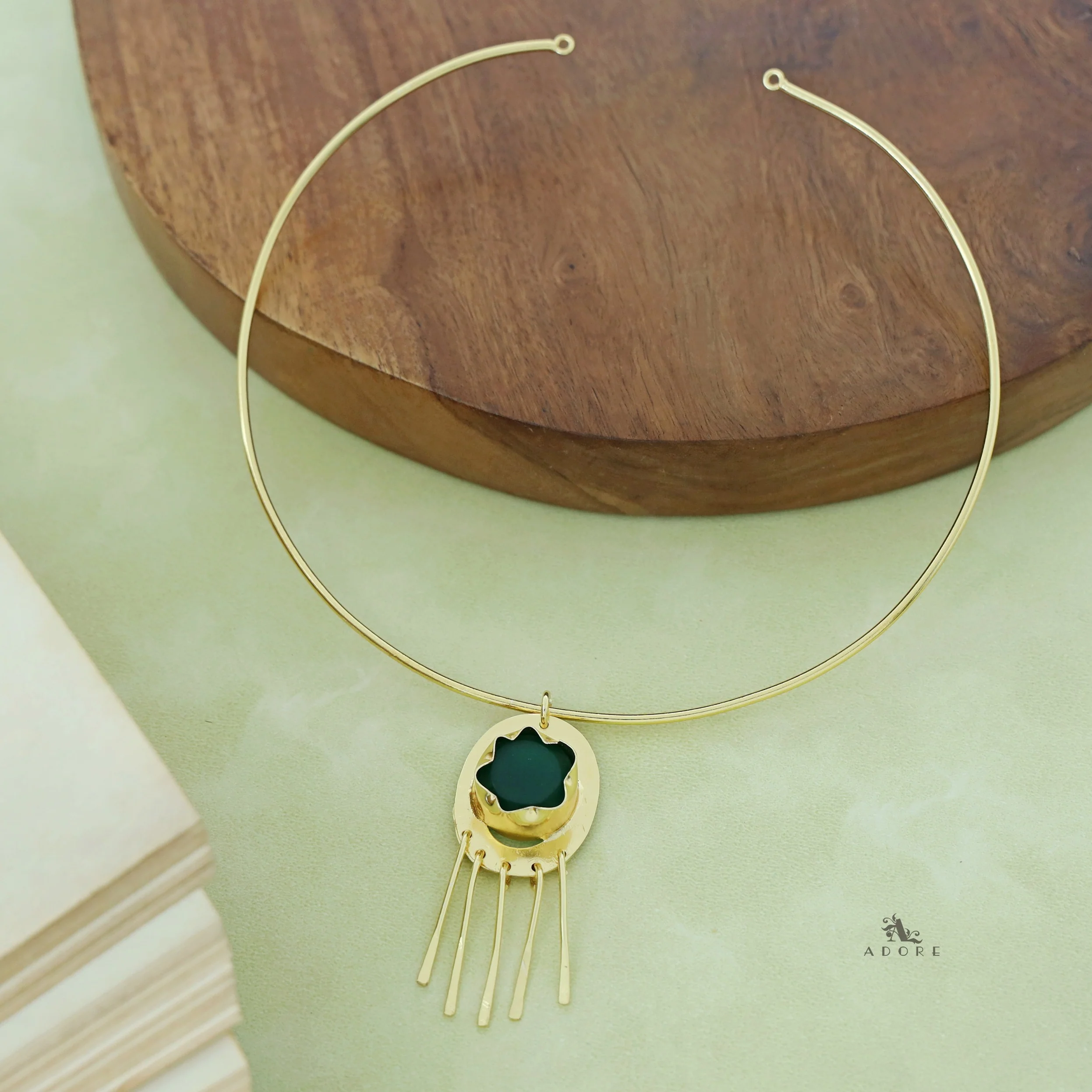 Zahara Golden Raw Stone Neck cuff - Image 2