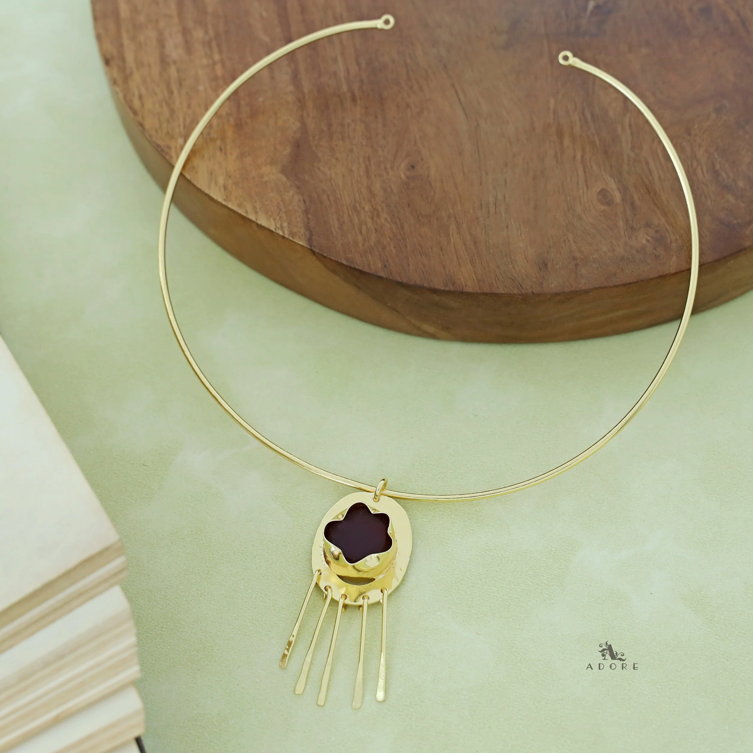 Zahara Golden Raw Stone Neck cuff - Image 5