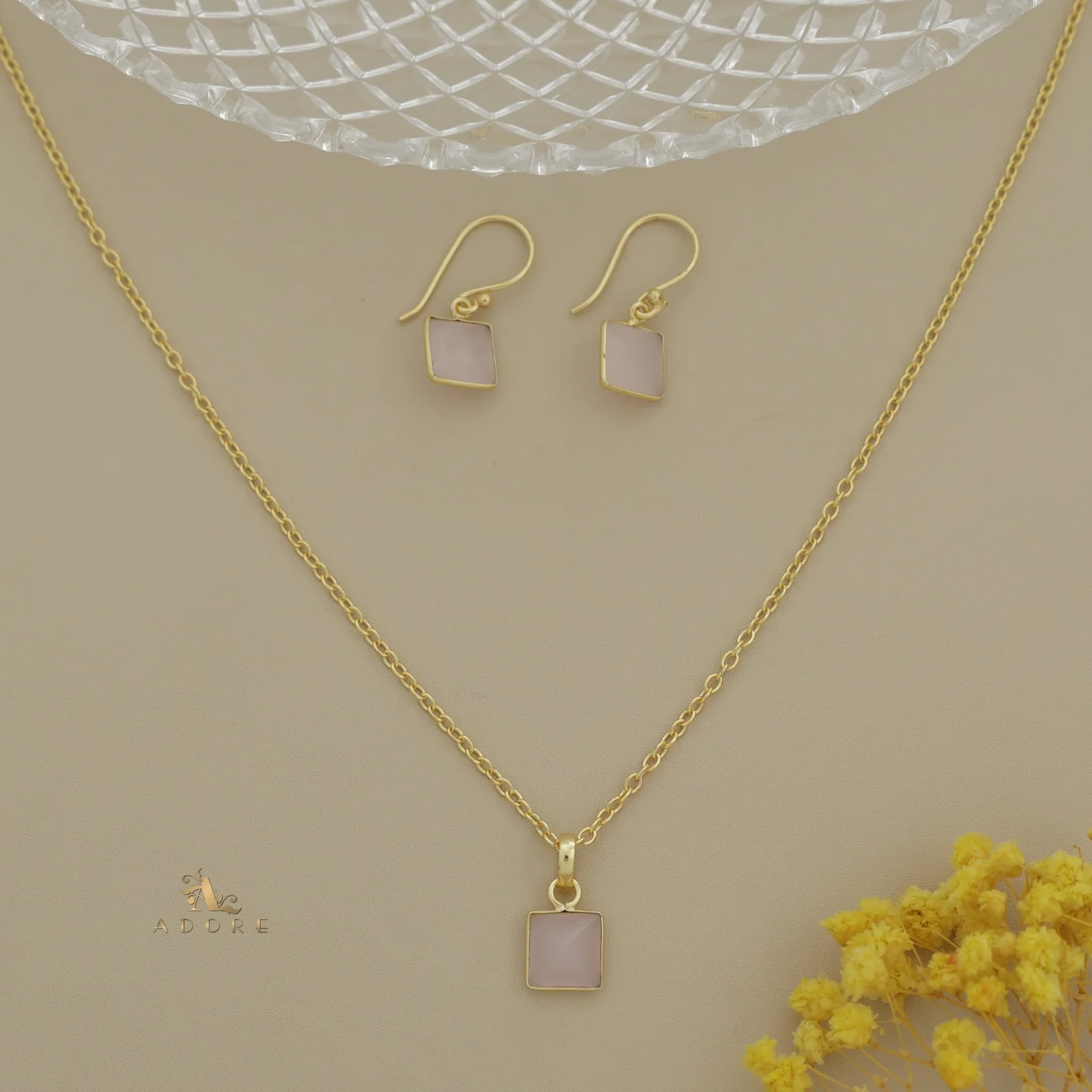 Zansi Glossy Square Drop Neckpiece With Drop - Image 11