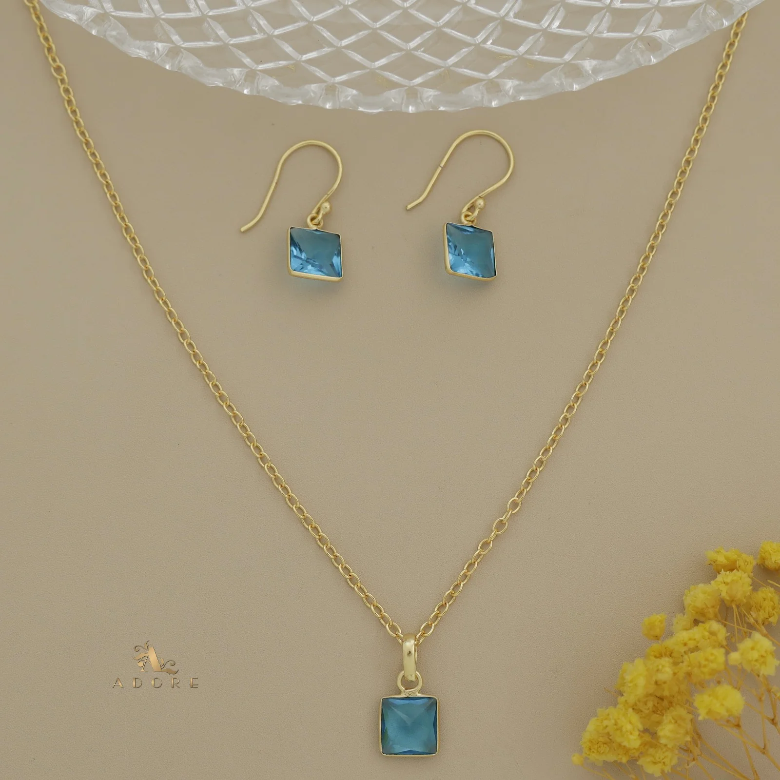 Zansi Glossy Square Drop Neckpiece With Drop - Image 13