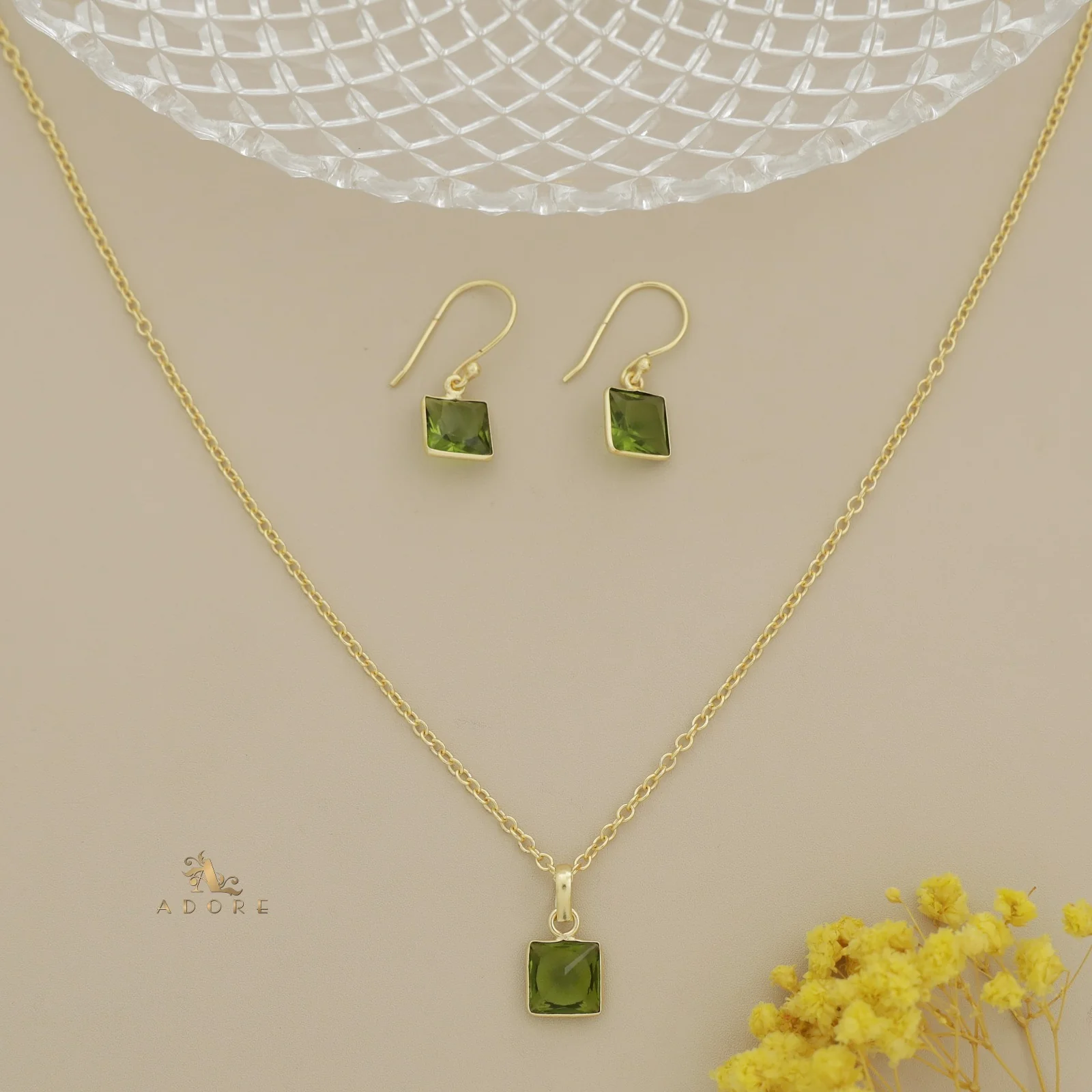 Zansi Glossy Square Drop Neckpiece With Drop - Image 5