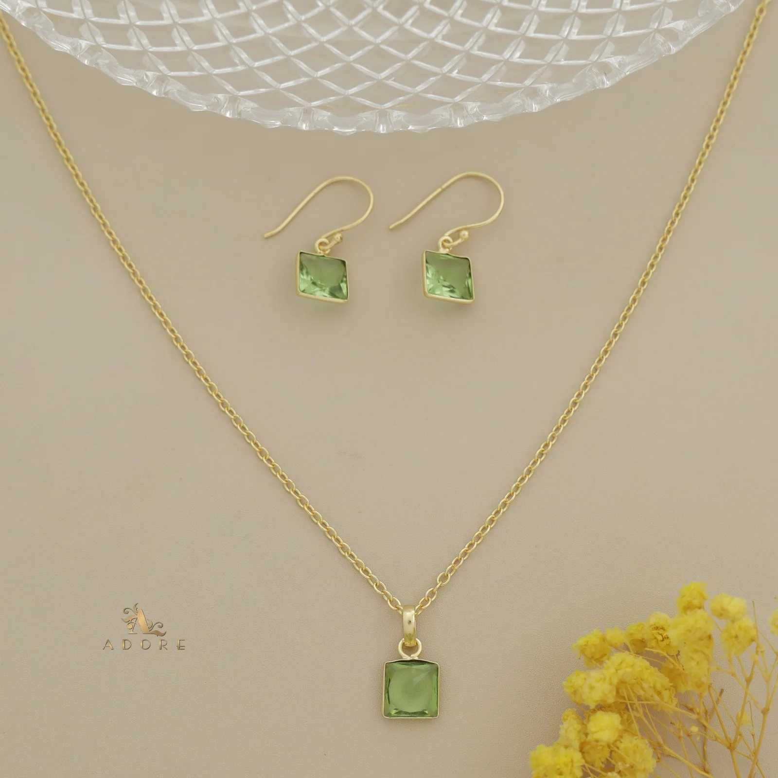 Zansi Glossy Square Drop Neckpiece With Drop - Image 9