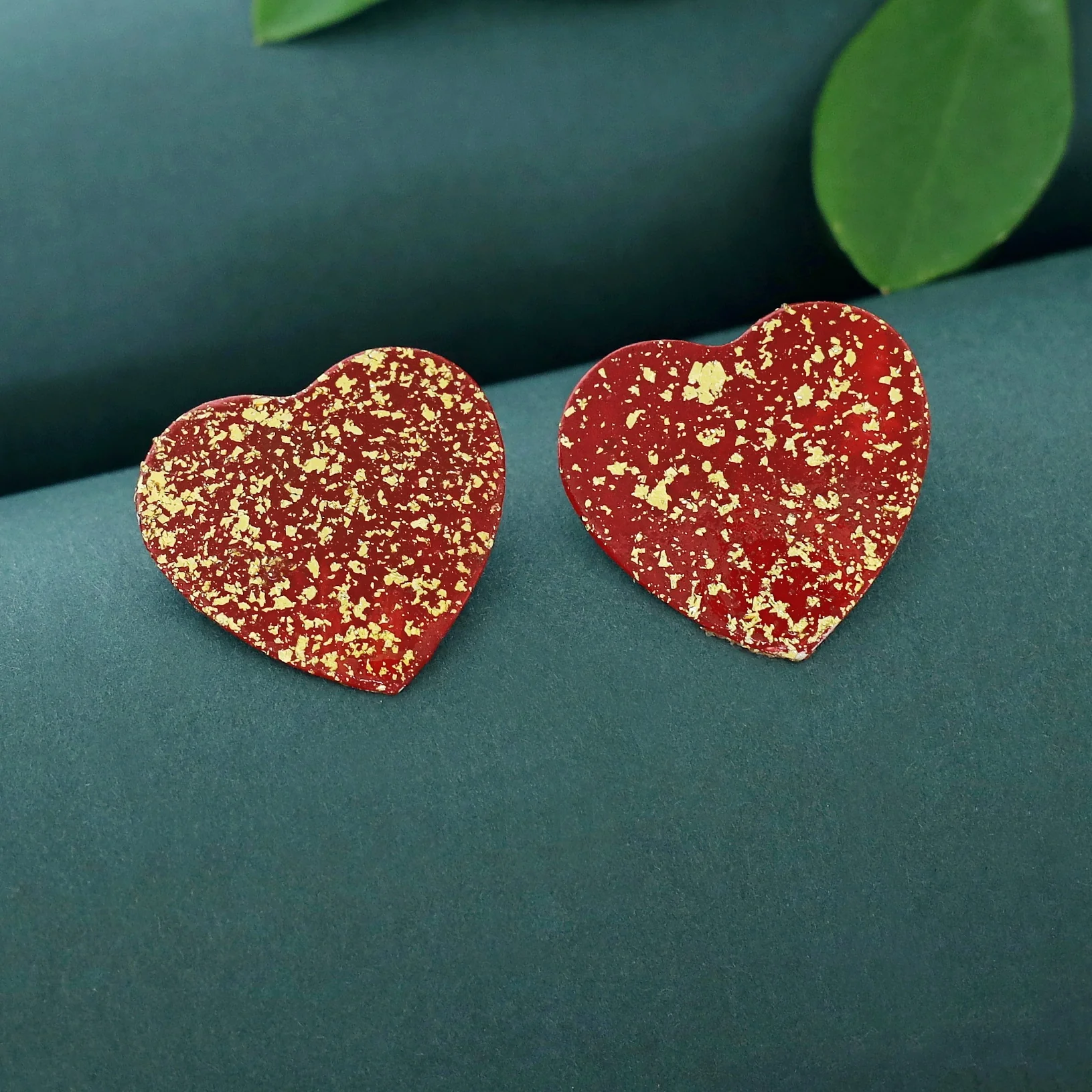 Zea Love Hand Painted Glittery Earring - Image 4