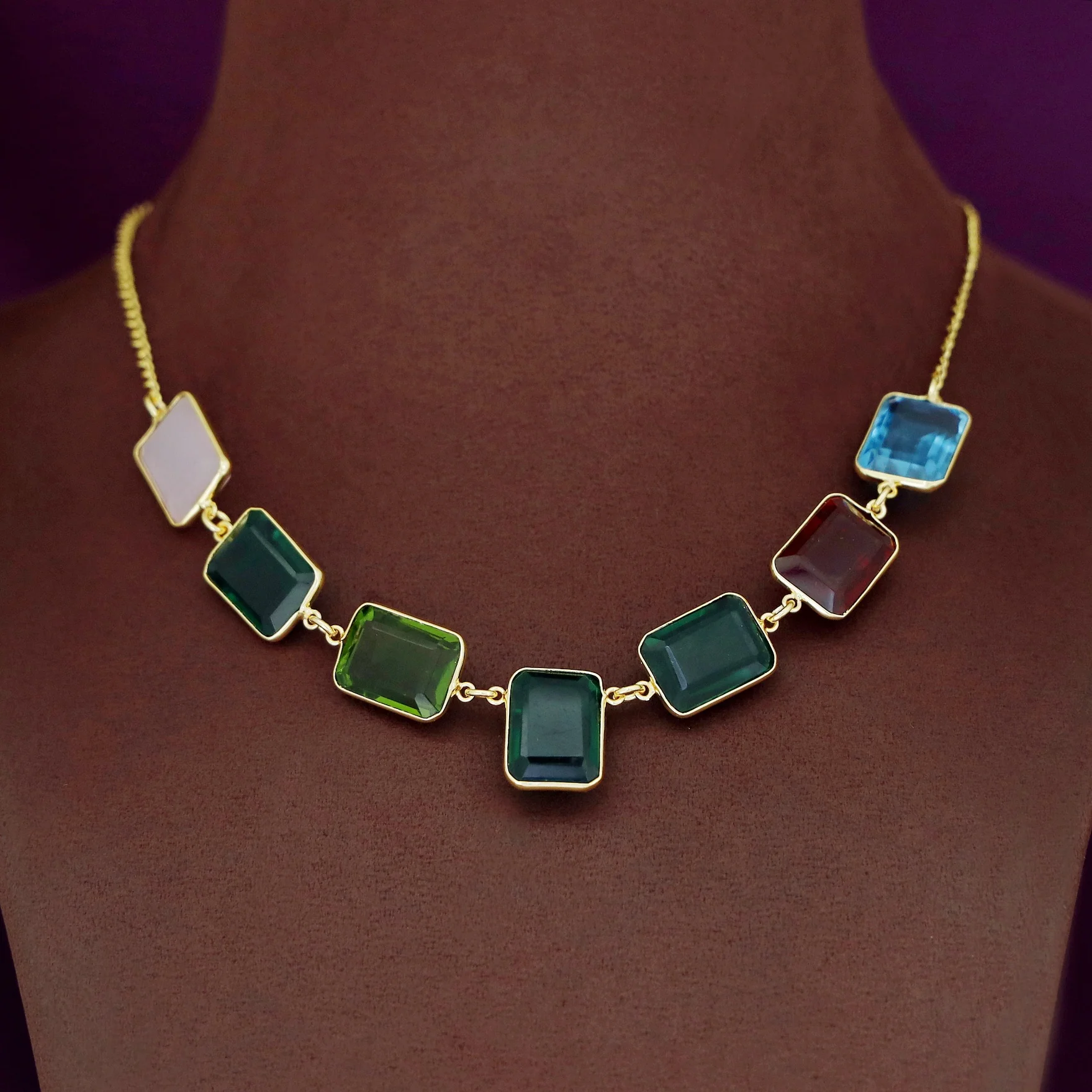 Zenia Rectangle Glossy Neckpiece - Image 2