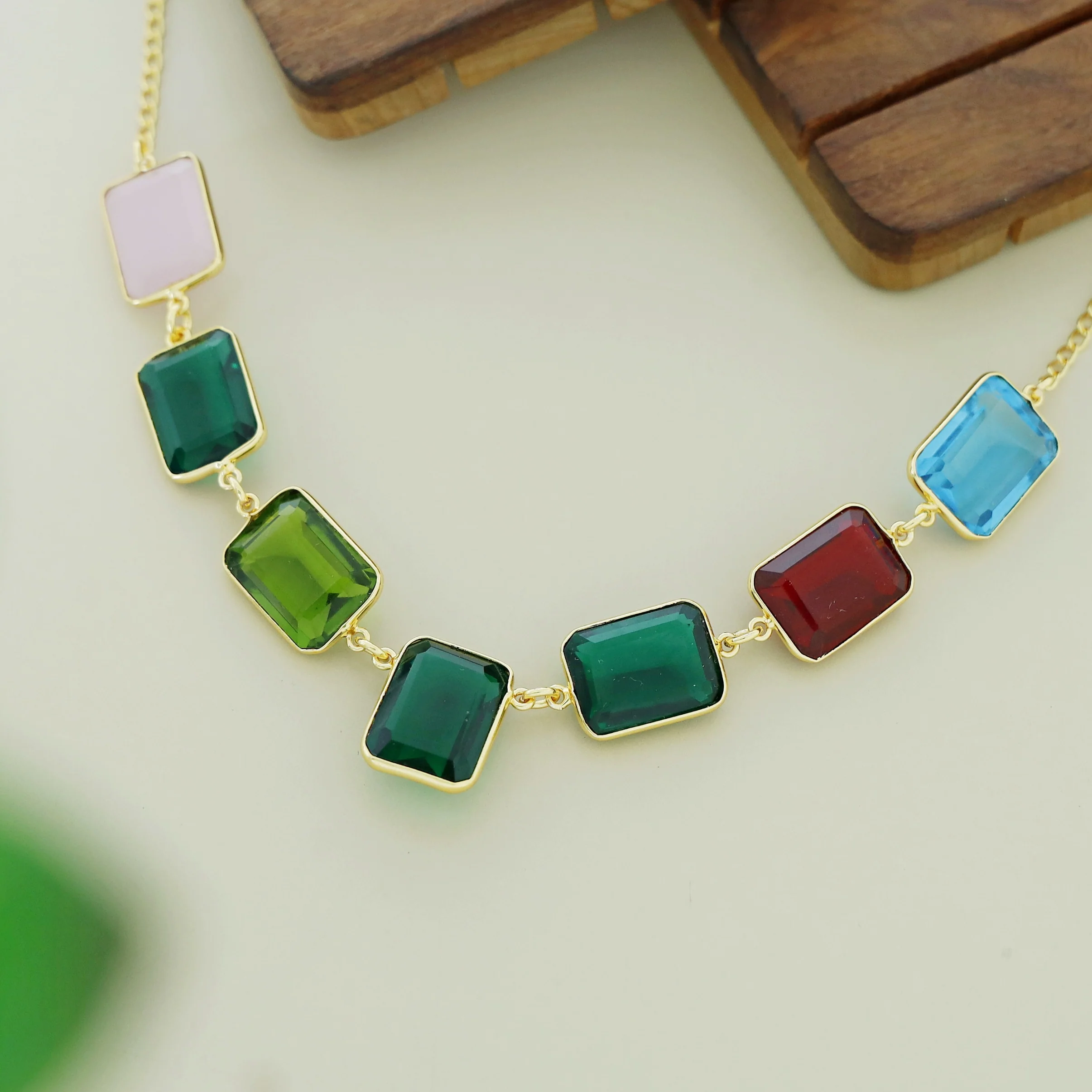 Zenia Rectangle Glossy Neckpiece - Image 9