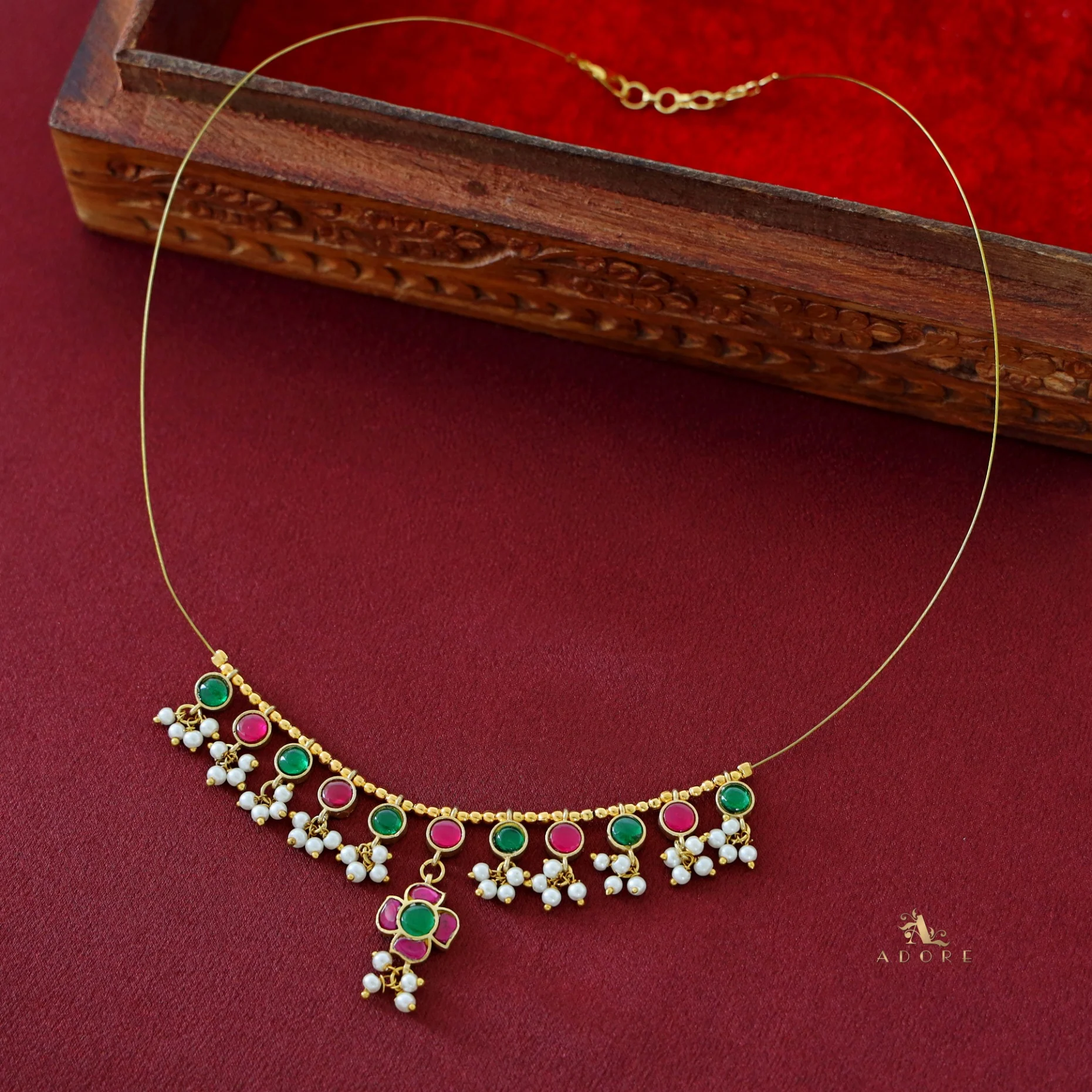 Zilpah Jadau Kundan String Neckpiece - Image 3