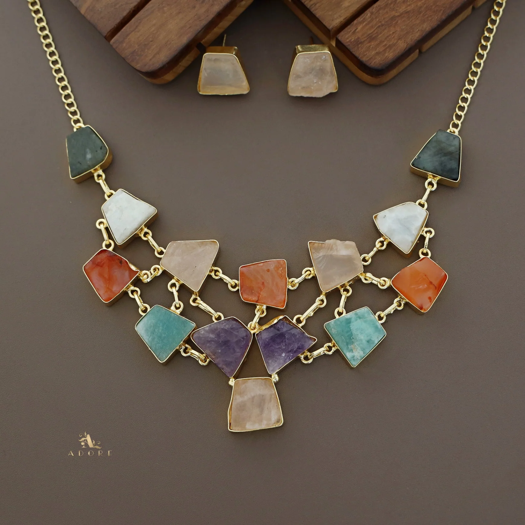 Ziya Raw Stone Neckpiece With Stud - Image 10