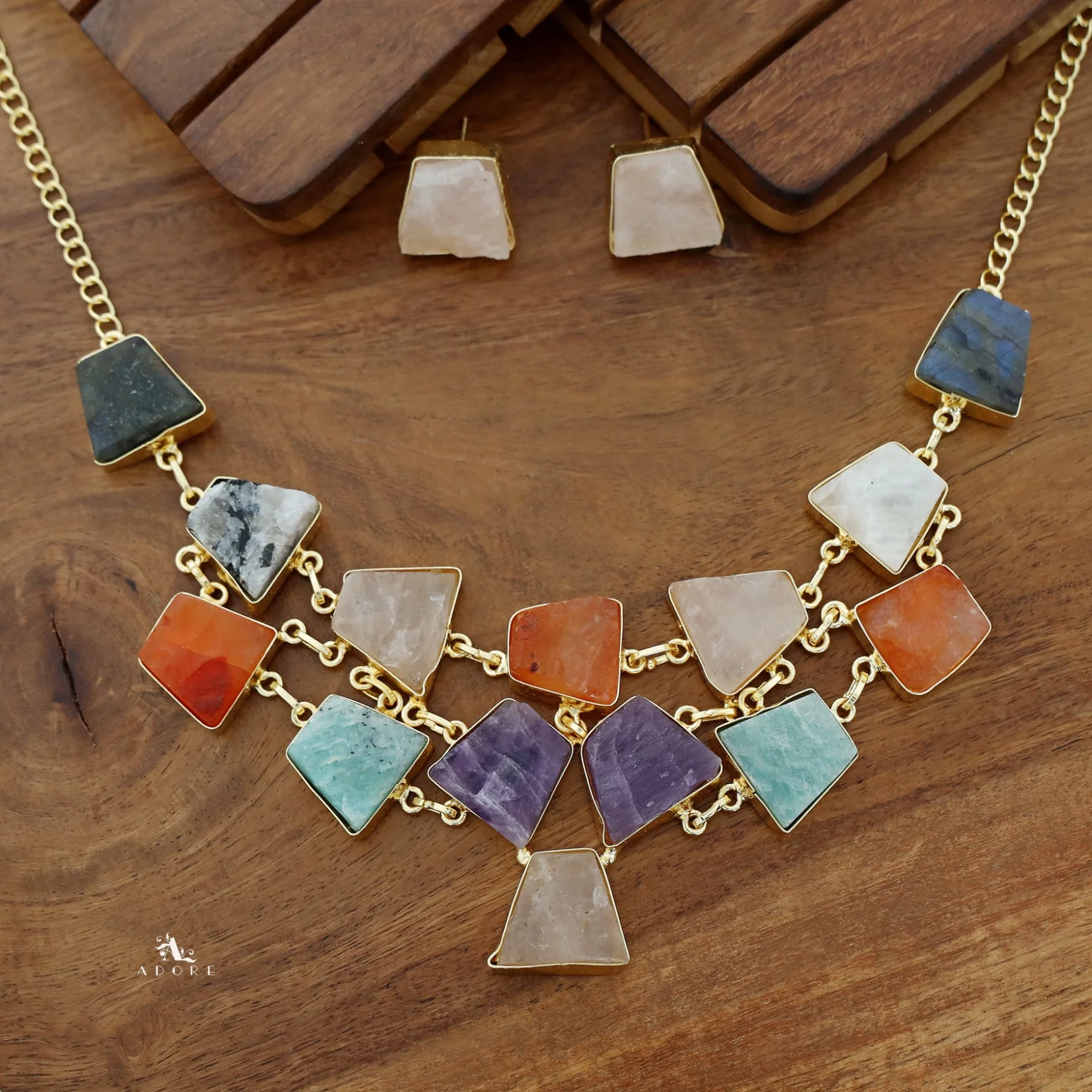 Ziya Raw Stone Neckpiece With Stud - Image 11