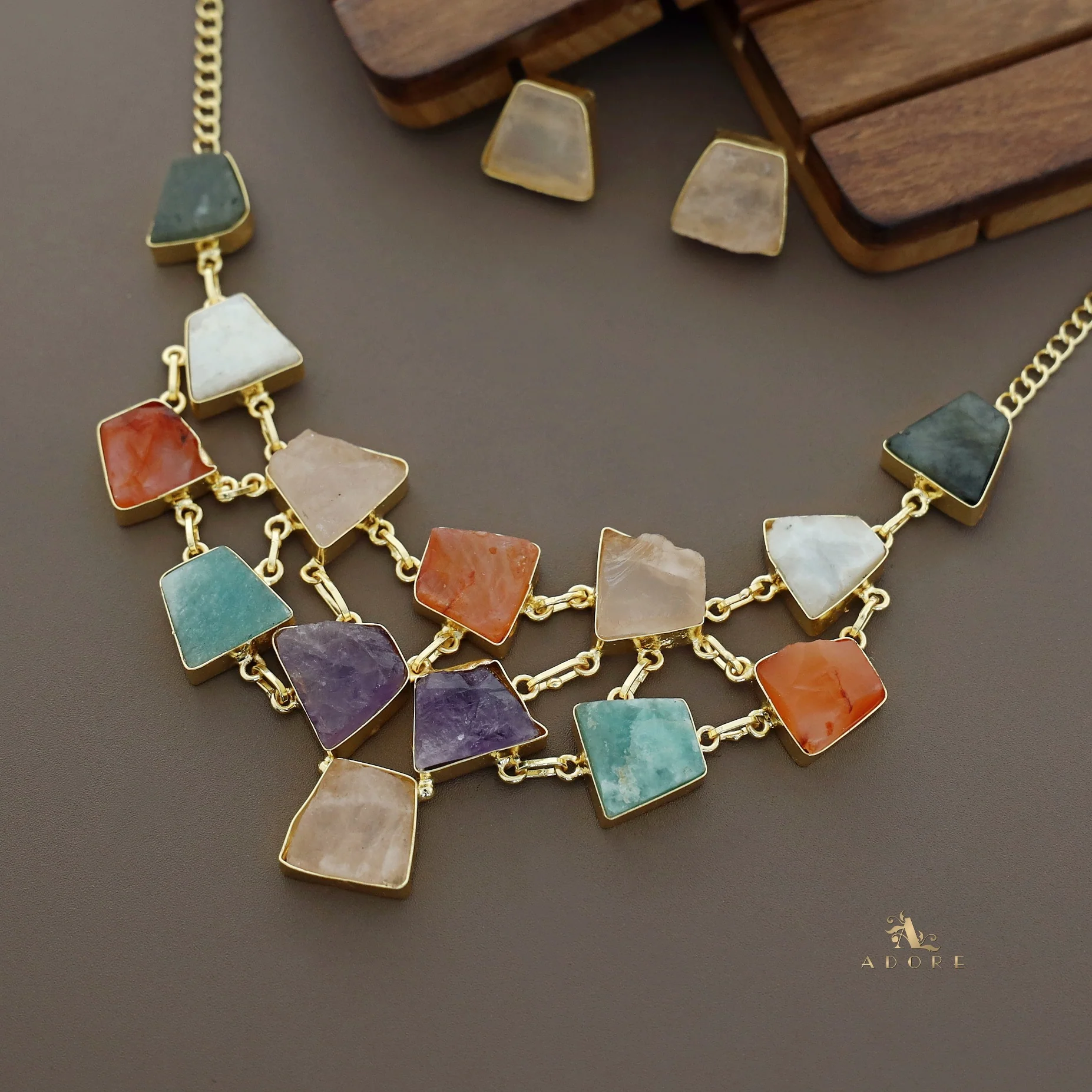 Ziya Raw Stone Neckpiece With Stud - Image 12