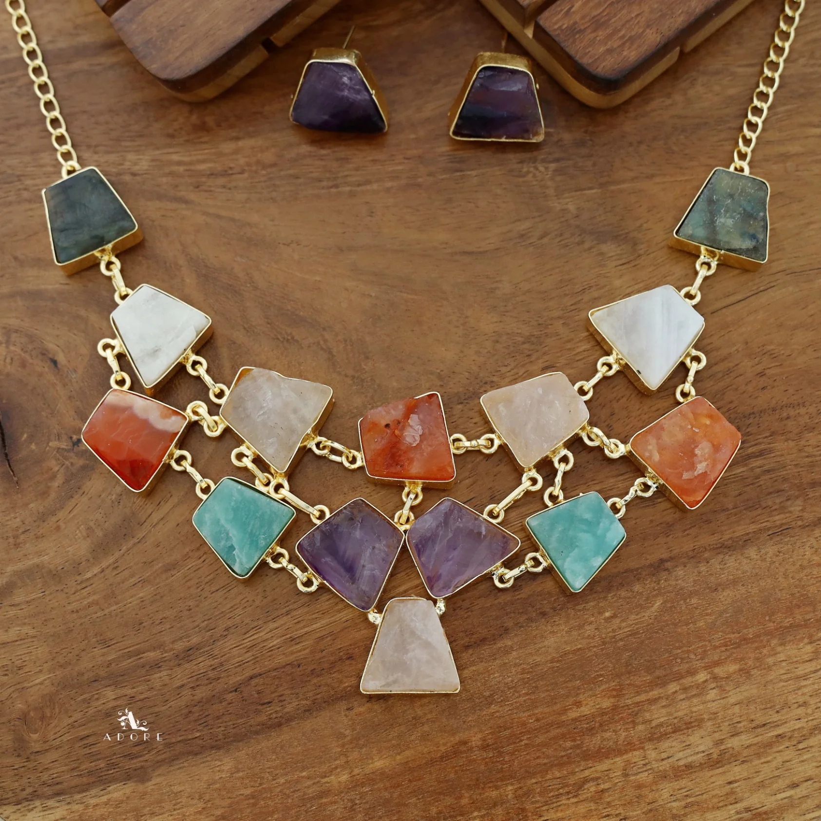Ziya Raw Stone Neckpiece With Stud - Image 13