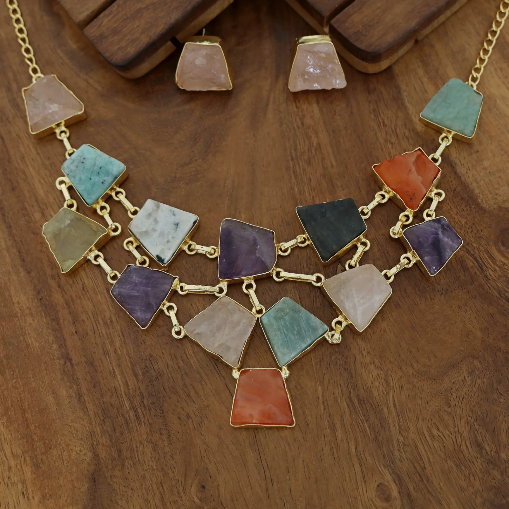 Ziya Raw Stone Neckpiece With Stud - Image 14