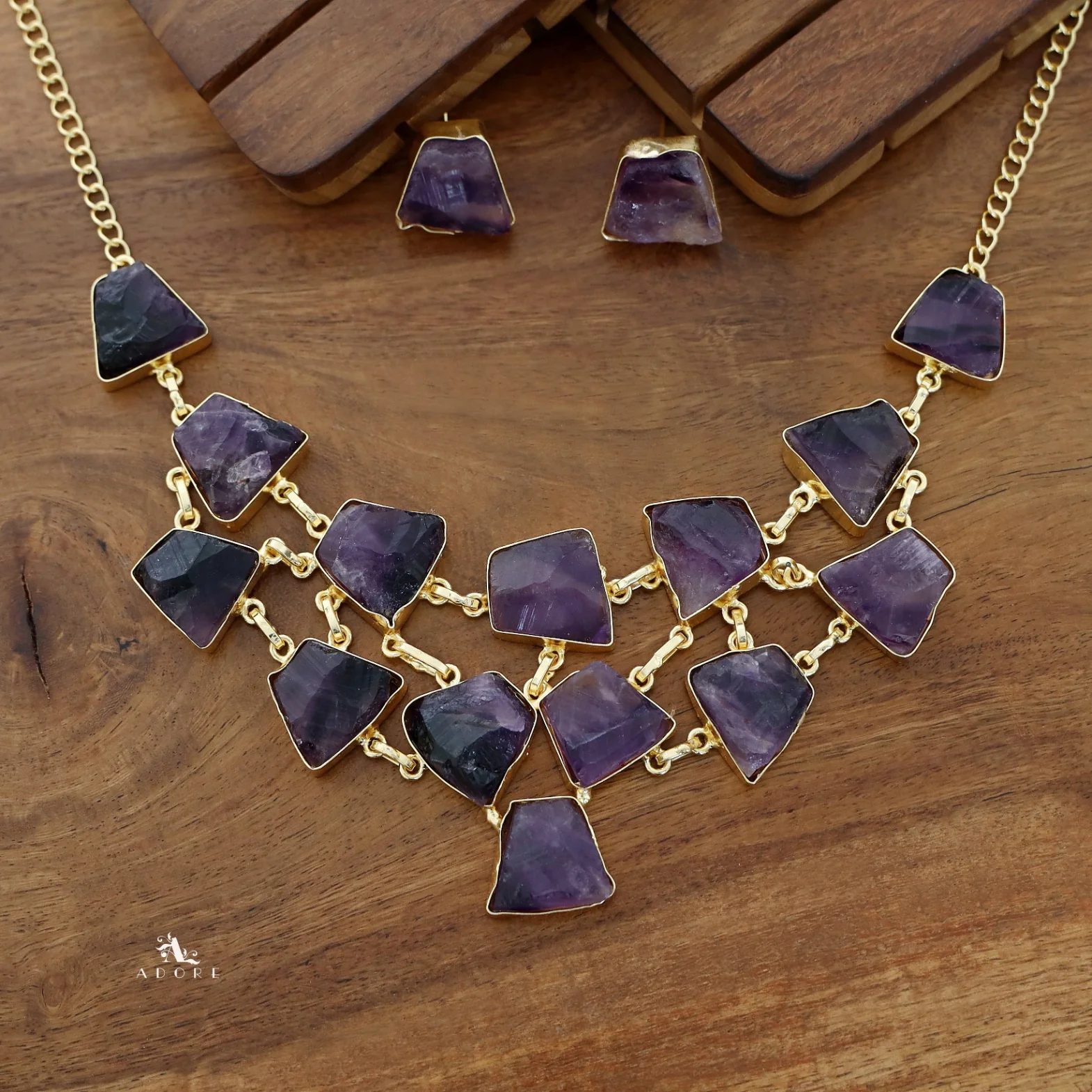 Ziya Raw Stone Neckpiece With Stud - Image 7