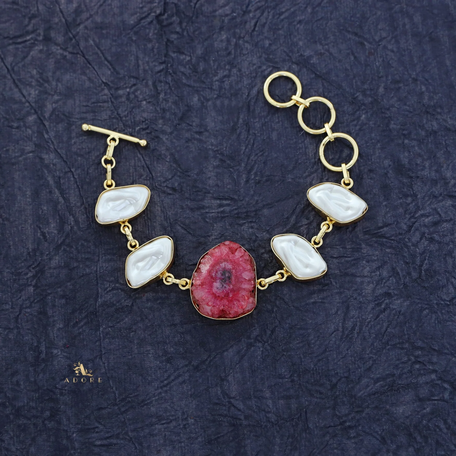 Zoe Golden Baroque + Agate Stone Bracelet - Image 21