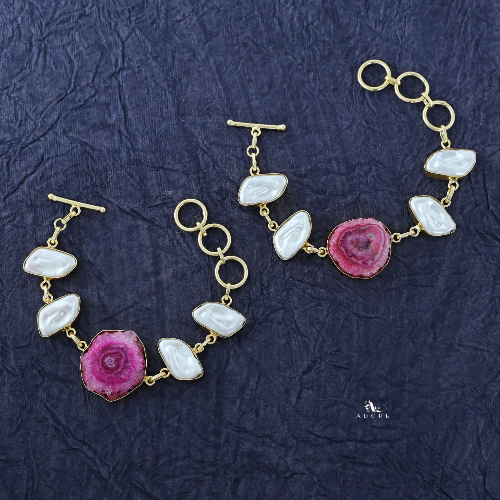 Zoe Golden Baroque + Agate Stone Bracelet - Image 30