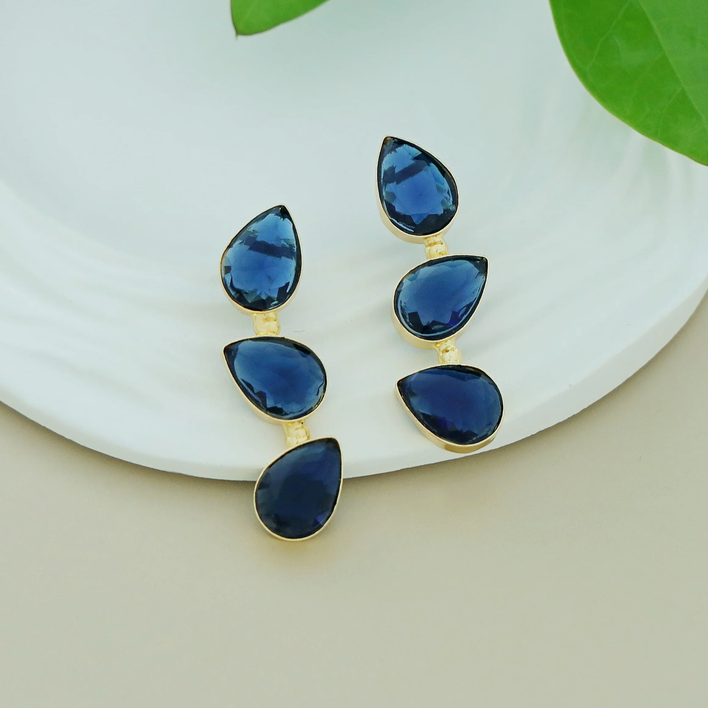 Zoya Tri Drop Glossy Earring - Image 7